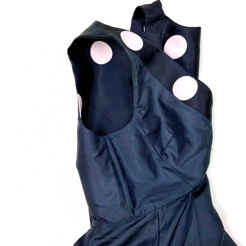 Kate Spade Steal The Spotlight Polka Dot Fit & Flare Dress Ink Navy Pink Sz 8